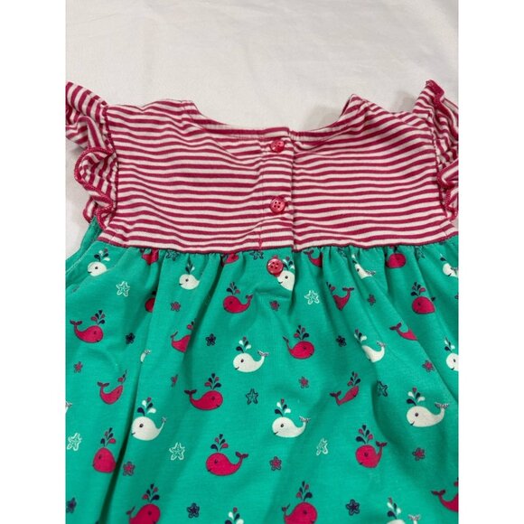 BEEBAY Girls Size 6yrs. Striped Round-Neck A-line Dress Whale Theme - Picture 3 of 6